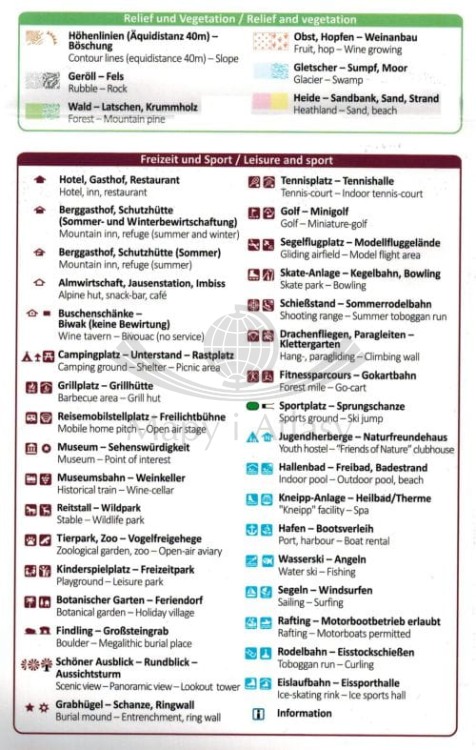 Imst, Telfs, Kuhtain, Meminger Kette. Wodoodporna mapa turystyczna 35 wydawnictwa Kompass. Legenda 2