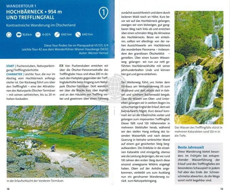 Hochschwab. Mariazell, Eisenwurzen. Mapa turystyczna 212 wydawnictwa Kompass. Informator - przykładowe strony 1