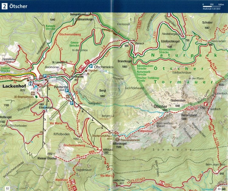 Hochschwab. Mariazell, Eisenwurzen. Mapa turystyczna 212 wydawnictwa Kompass. Informator - przykładowe strony 2