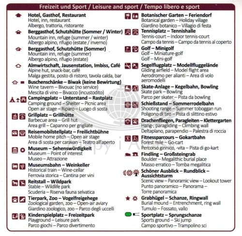 Dolina Bregaglia i Valchiavenna. Laminowana mapa turystyczna 92 wydawnictwa Kompass. Legenda 2