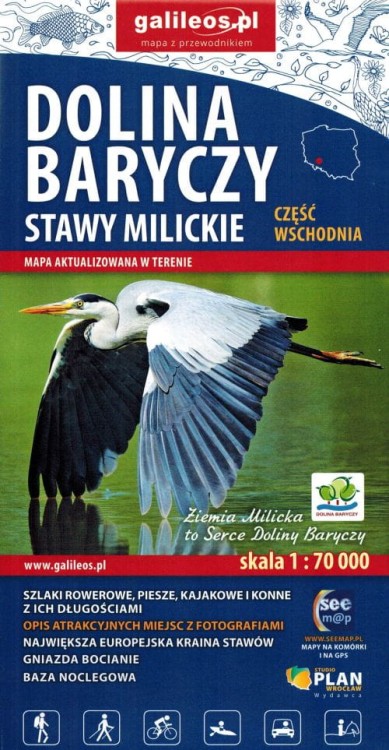 Dolina Baryczy, część wschodnia. Stawy Milickie. Mapa turystyczna wydawnictwa Galileos. Okładka