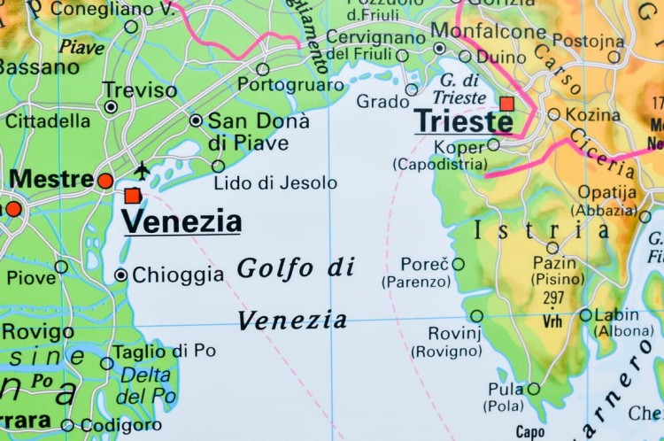 Włochy. Mapa ścienna fizyczna wydawnictwa Stiefel. Fragment 3