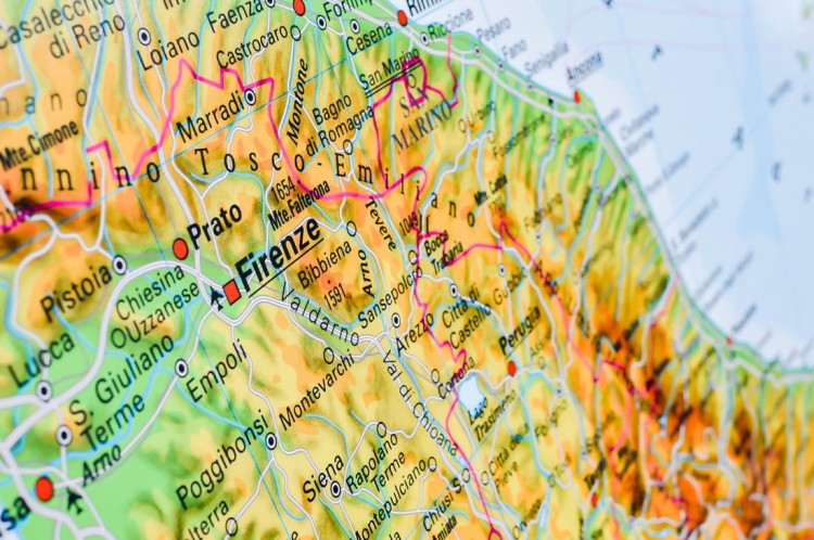 Włochy. Mapa ścienna fizyczna wydawnictwa Stiefel. Fragment 5