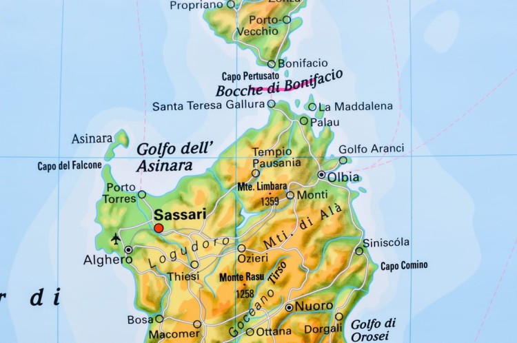 Włochy. Mapa ścienna fizyczna wydawnictwa Stiefel. Fragment 4