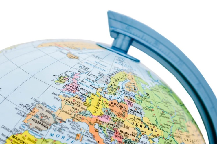 Globus polityczno-fizyczny 25 cm + aplikacja. Podświetlany. Cięciwa