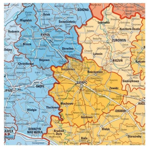 Polska 1:650 000. Mapa administracyjna magnetyczna w ramie aluminiowej SLIM. Producent: Jokart. Fragment 1
