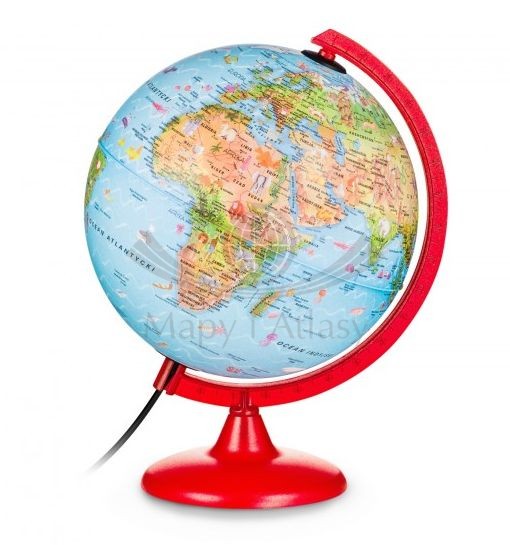 Globus Zoo Globe 25 cm. Fizyczny i polityczny, podświetlany. Producent: Nova Rico. Cały
