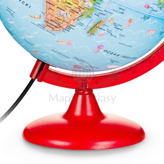 Globus Zoo Globe 25 cm. Fizyczny i polityczny, podświetlany. Producent: Nova Rico. Podstawa