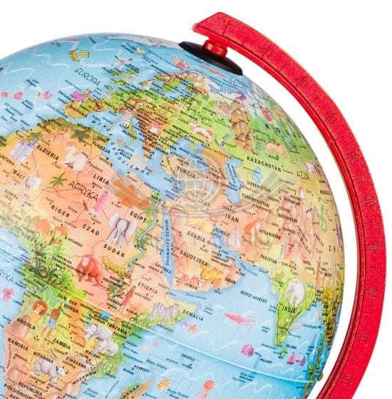 Globus Zoo Globe 25 cm. Fizyczny i polityczny, podświetlany. Producent: Nova Rico. Fragment
