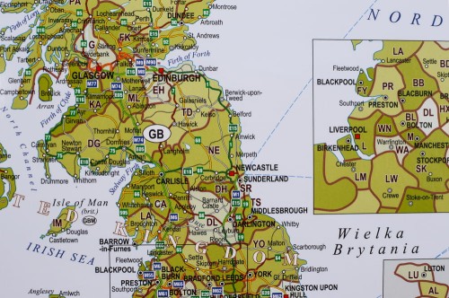 Europa 1:3 600 000. Naklejka, mapa ścienna. Kody Pocztowe. Producent: Piętka. Fragment 1