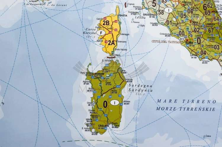 Europa 1:3 600 000. Naklejka, mapa ścienna. Kody Pocztowe. Producent: Piętka. Fragment 3