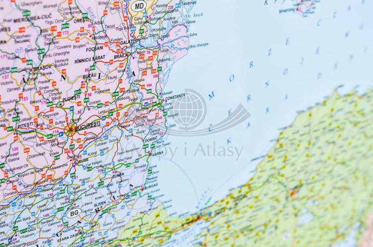 Europa 1:4 300 000. Naklejka, mapa ścienna. Polityczno-drogowa. Producent: Piętka. Fragment 13