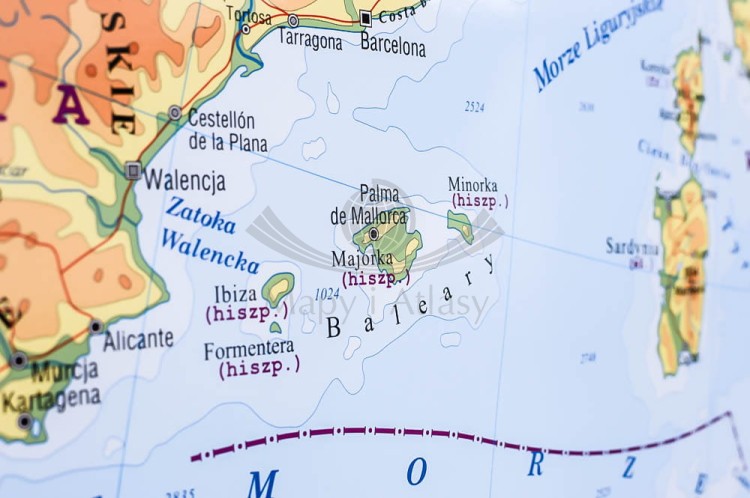 Europa 1:4 500 000. Naklejka, mapa ścienna. Fizyczna (ogólnogeograficzna). Producent: Piętka. Fragment 7