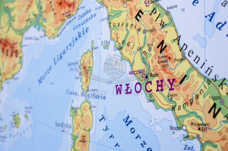 Europa 1:3 300 000. Naklejka, mapa ścienna. Ogólnogeograficzna (fizyczna). Producent: Piętka. Fragment 7