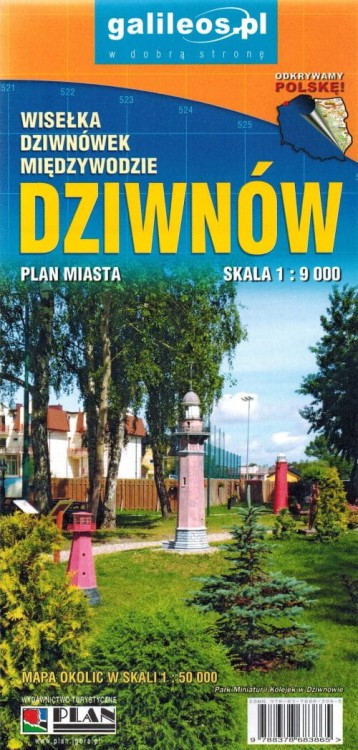 Dziwnów, Dziwnówek, Międzywodzie, Wisełka. Plan miasta wydawnictwa Galileos. Okładka