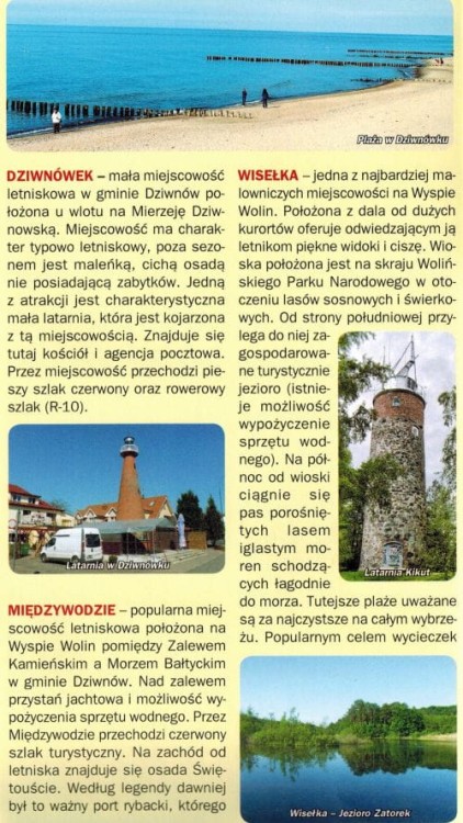 Dziwnów, Dziwnówek, Międzywodzie, Wisełka. Plan miasta wydawnictwa Galileos. Informator