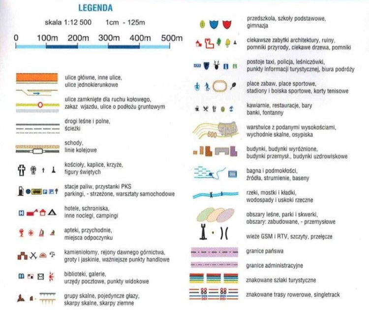 Szklarska Poręba i okolice. Karkonosze. Laminowana mapa turystyczna / Plan miasta wydawnictwa Galileos. Legenda