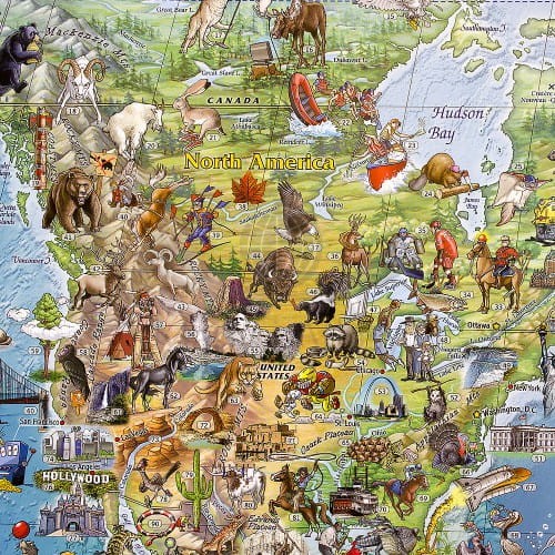 Świat Amazing World. Mapa ścienna dla dzieci. Fragment 4