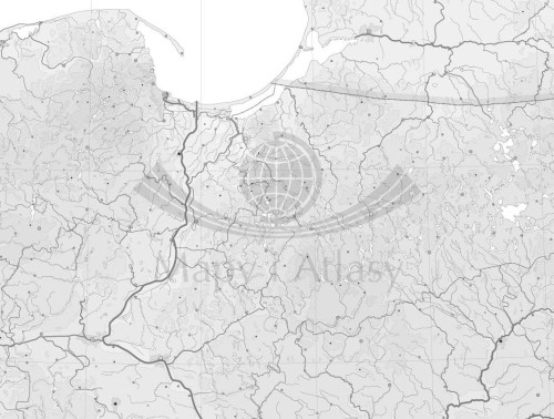 Polska mapa ścienna konturowa w formie naklejki. Producent: Piętka. Fragment 1