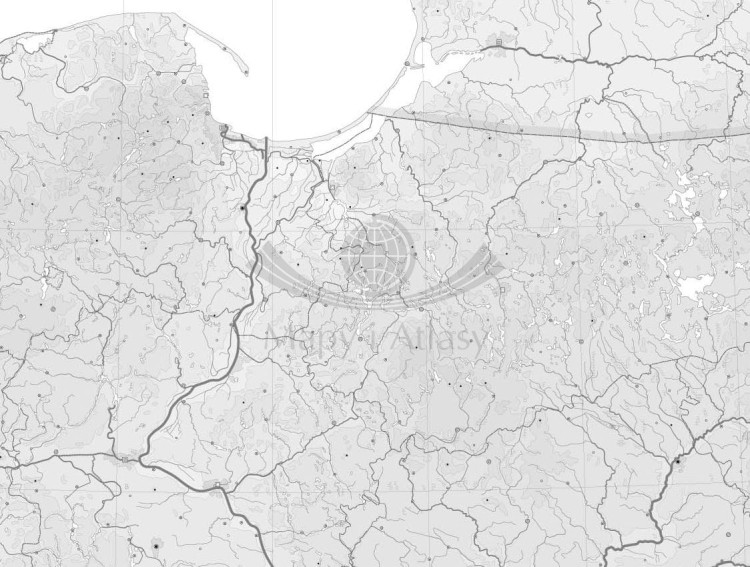 Polska mapa ścienna konturowa w formie naklejki. Producent: Piętka. Fragment 1