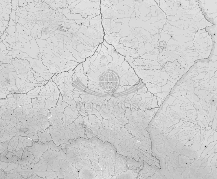Polska mapa ścienna konturowa w formie naklejki. Producent: Piętka. Fragment 2