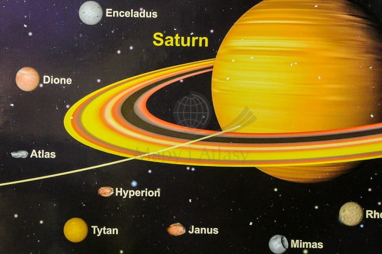 Układ słoneczny w obrazkach. Naklejka, mapa ścienna. Producent: Piętka. Fragment 5