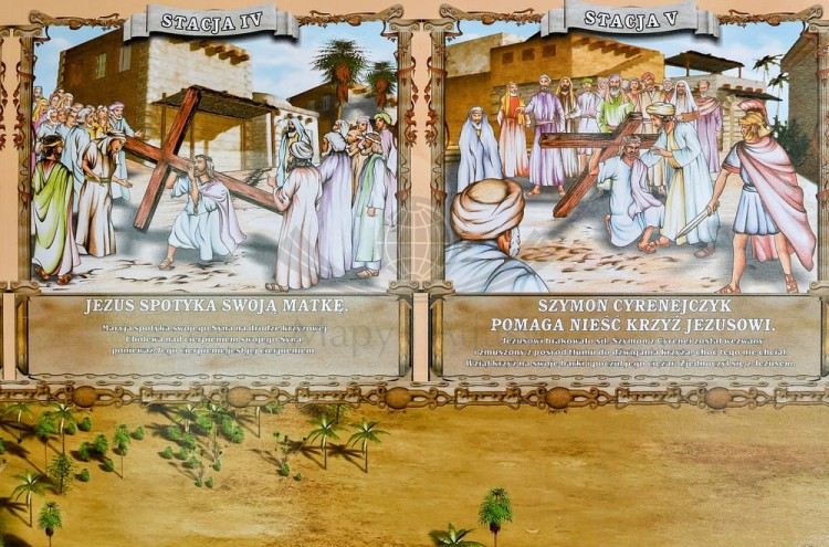 Droga Krzyżowa Jezusa na Golgotę w formie naklejki. Producent: Piętka. Fragment 6