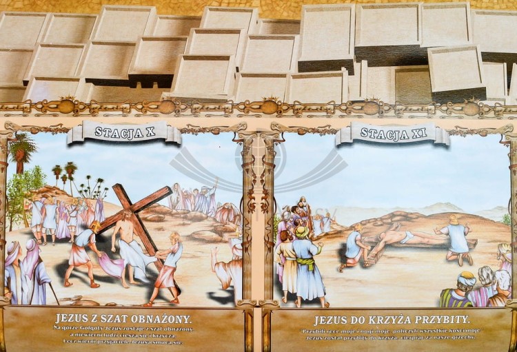Droga Krzyżowa Jezusa na Golgotę w formie naklejki. Producent: Piętka. Fragment 7