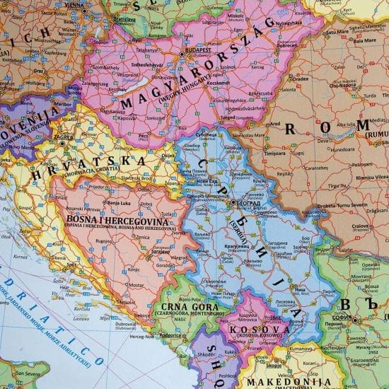 Europa 1:3 000 000. Mapa ścienna polityczno-drogowa wydawnictwa Eko-Graf. Fragment 6