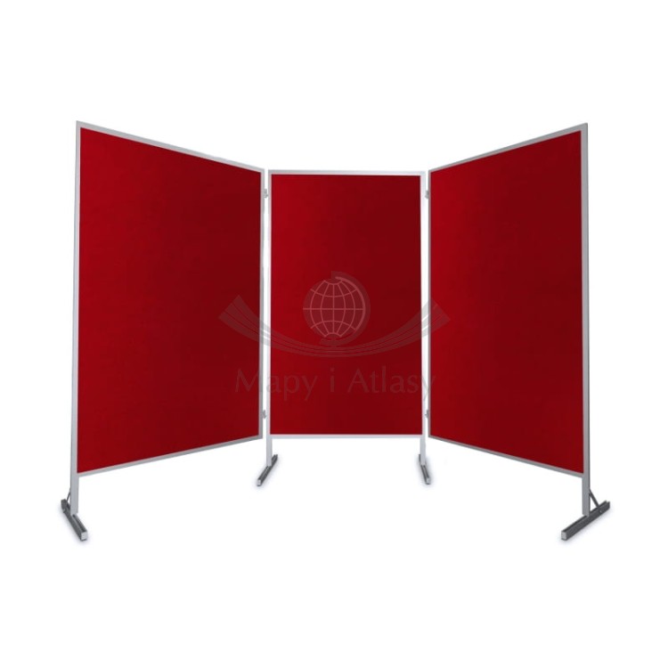 Tablica wolnostojąca parawan trzymodułowa 3 razy 100 x 170 x 190 cm. TW84z