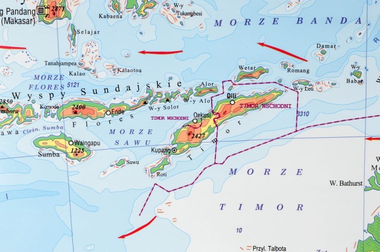 Australia 1:6 200 000. Naklejka, mapa ścienna. Fizyczna. Producent: Piętka. Fragment 7