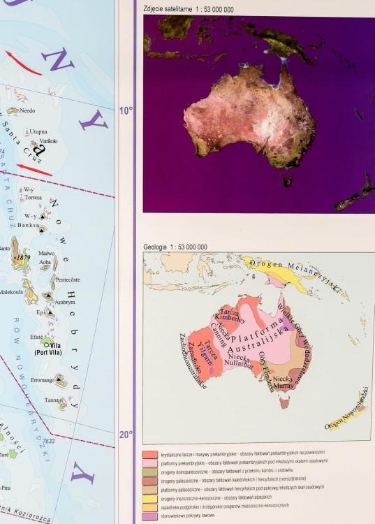 Australia 1:6 200 000. Naklejka, mapa ścienna. Fizyczna. Producent: Piętka. Fragment 10