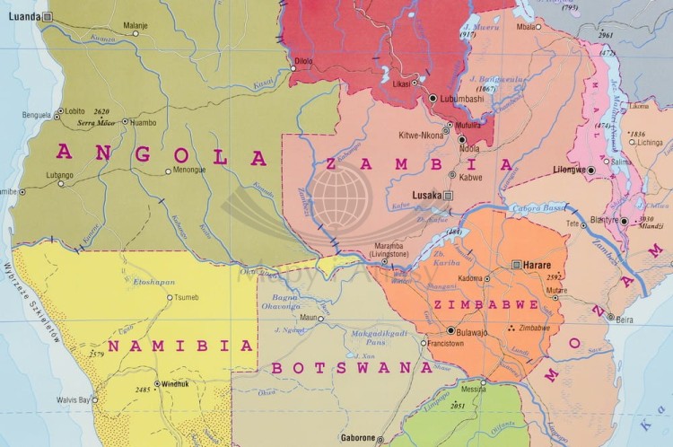 Afryka 1:9 100 000. Naklejka, mapa ścienna. Polityczna. Producent: Piętka. Fragment 8