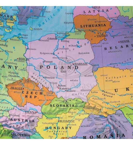 Europa 1:6 000 000. Mapa ścienna polityczna wydawnictwa Freytag & Berndt. Fragment 1