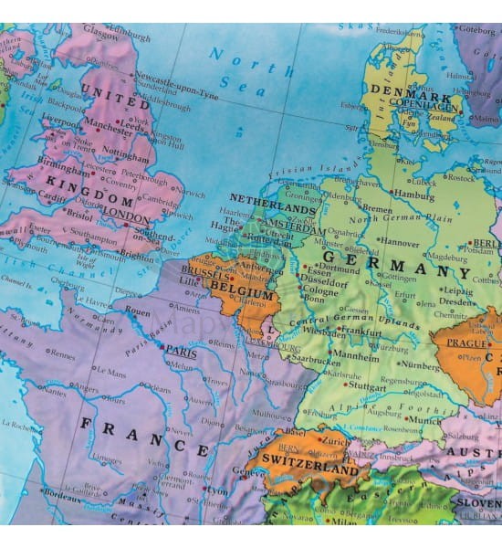 Europa 1:6 000 000. Mapa ścienna polityczna wydawnictwa Freytag & Berndt. Fragment 2