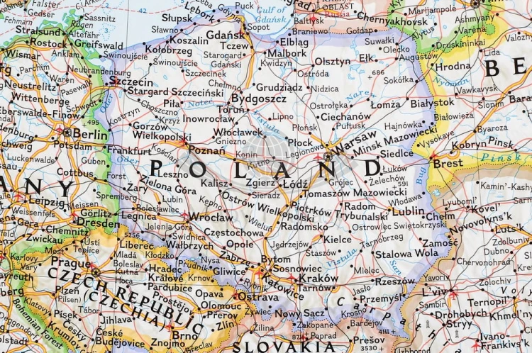 Europa 1:5 419 000. Arkusz, mapa ścienna polityczna. Wydawnictwo: National Geographic. Fragment 5