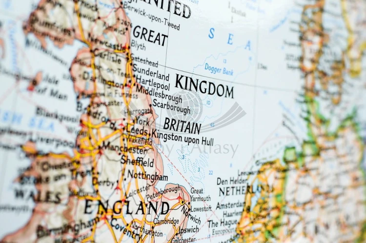 Europa 1:5 419 000. Arkusz, mapa ścienna polityczna. Wydawnictwo: National Geographic. Fragment 6