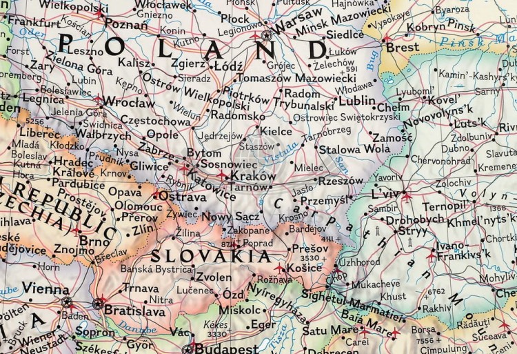 Europa 1:5 471 000. Arkusz, mapa ścienna ekskluzywna. Wydawnictwo: National Geographic. Fragment 4