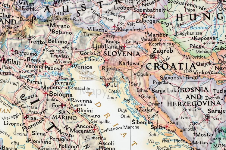 Europa 1:5 471 000. Arkusz, mapa ścienna ekskluzywna. Wydawnictwo: National Geographic. Fragment 5