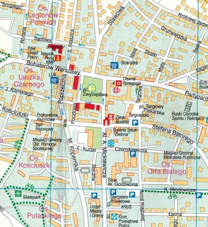 Busko - Zdrój. Mapa / Plan miasta wydawnictwa Europilot. Fragment 2
