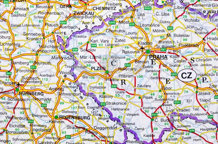Europa 1:2 600 000. Arkusz, mapa ścienna drogowo-fizyczna. Producent: Freytag&Berndt. Fragment 2