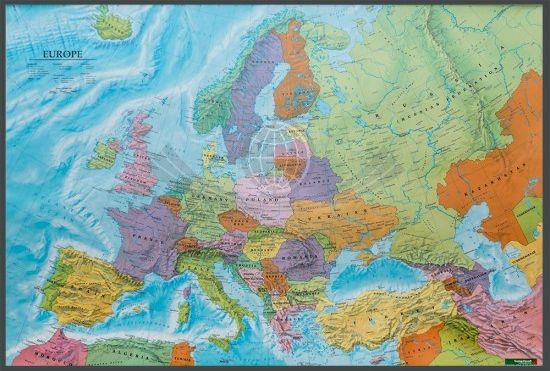 Europa 1:6 000 000. Mapa polityczna w wersji do wpinania wydawnictwa Freytag & Berndt. Całość