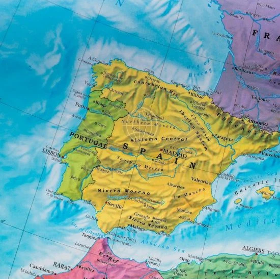 Europa 1:6 000 000. Mapa polityczna w wersji do wpinania wydawnictwa Freytag & Berndt. Fragment 3