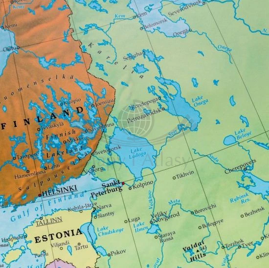 Europa 1:6 000 000. Mapa polityczna w wersji do wpinania wydawnictwa Freytag & Berndt. Fragment 4