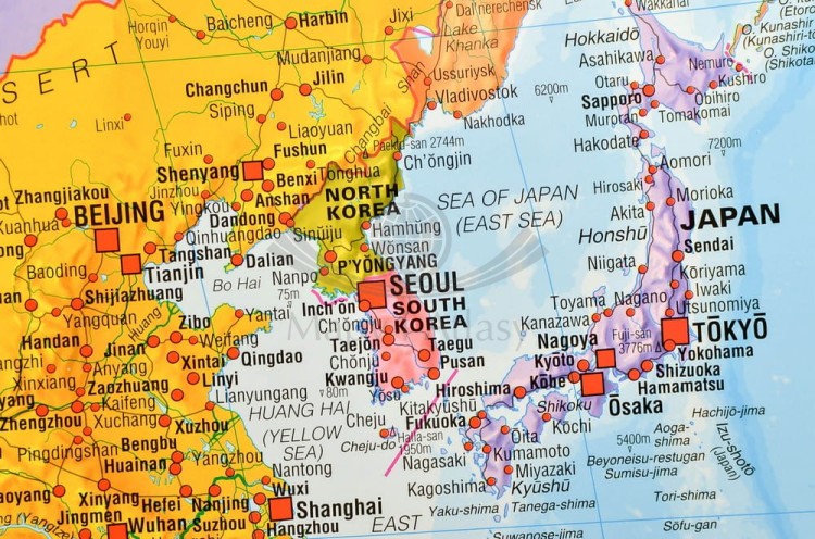 Świat 1:20 000 000. Mapa ścienna polityczna wydawnictwa Maps International. Fragment 3