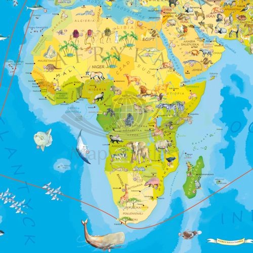 Zwierzęta świata. Arkusz, mapa ścienna dla dzieci. Producent: ArtGlob. Fragment 6