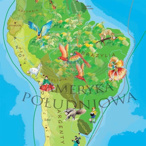 Świat Młodego Odkrywcy MIDI. Mapa ścienna dla dzieci. Producent: ArtGlob. Fragment 3