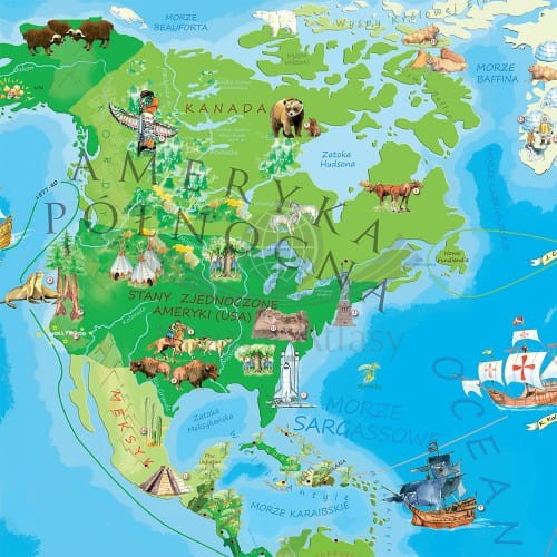 Świat Młodego Odkrywcy MIDI. Mapa ścienna dla dzieci. Producent: ArtGlob. Fragment 6