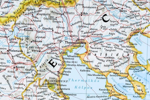 Grecja 1:1 491 000. Mapa ścienna wydawnictwa National Geographic. Fragment 1