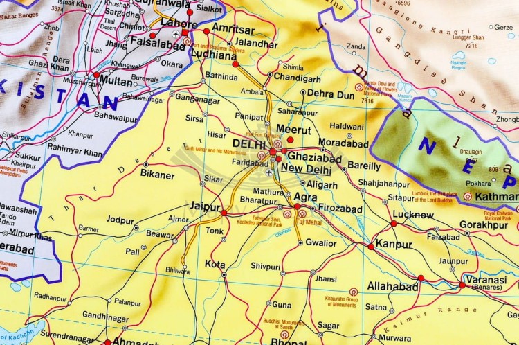 Azja polityczna FB (1).jpgAzja 1:9 000 000. Arkusz, mapa ścienna polityczna. FB. Producent: Freytag&Berndt. Fragment 4